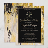 Invitation Élégante tendance Marble Law School Graduation Par (Devant / Derrière)