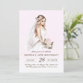 Invitation Élégante Tender Pink Princess 18e anniversaire (Debout devant)