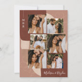 Invitation Élégante Terracotta Abstraite 6 Mariage photo (Devant)