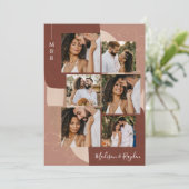 Invitation Élégante Terracotta Abstraite 6 Mariage photo (Debout devant)