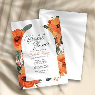 Invitation Élégante Terracotta Floral Bridal Showe