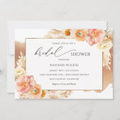 Invitation Élégante Terracotta, Pêche, Fête des mariées de cr (Devant)