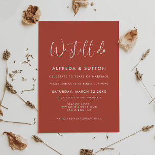 Invitation Elégante terre cuite moderne Nous faisons encore V