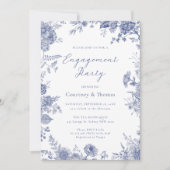 Invitation Elégante Toile Français Blue toile (Devant)