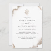 Invitation Elégante Tons Terre Aquarelle, Mariage Floral (Devant)