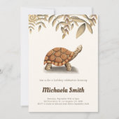 Invitation Elégante Tortoise Sepia Anniversaire Brown (Devant)