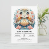 Invitation Elégante tortue marine Anniversaire (Debout devant)