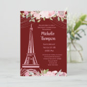 Invitation Elégante Tour Eiffel Bourgogne Paris Anniversaire (Debout devant)