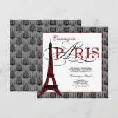 Invitation Elegante Tour Eiffel Paris Prom (Devant / Derrière)