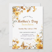 Invitation Elégante Tournesol Aquarelle Florale Fête des Mère (Devant)