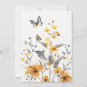 Invitation Elégante Tournesol Aquarelle Florale Fête des Mère (Dos)