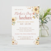 Invitation Elégante Tournesol Aquarelle Florale Fête des Mère (Debout devant)