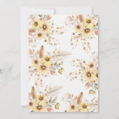 Invitation Elégante Tournesol Aquarelle Florale Fête des Mère (Dos)