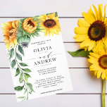 Invitation Elégante Tournesol Aquarelle Mariage moderne<br><div class="desc">Utilisez-vous des tournesols dans votre bouquet ou dans vos décorations de pièce maîtresse ? Alors vous aimerez ces invitations de mariage de tournesol à l'aquarelle moderne! L'invitation comprend une cascade de tournesol aquarelle sur la gauche et une disposition de police moderne avec lettrage manuel. Ceux-ci sont parfaits pour vos mariages...</div>