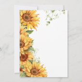 Invitation Elégante tournesol floral verdure nuptiale douche (Dos)