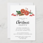 Invitation Elégante tranche d'orange et cannelle Noël (Devant)