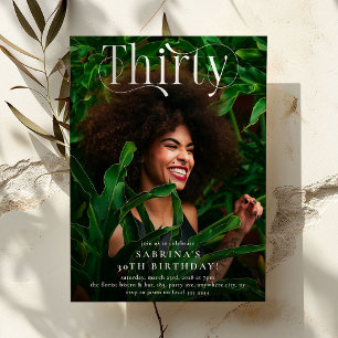Invitation Elégante TRENTE Photo 30e fête d'anniversaire