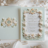 Invitation Elégante Tulipe blanche avec Faux Gold