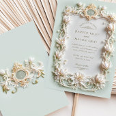 Invitation Elégante Tulipe blanche avec Faux Gold