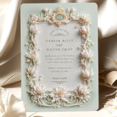 Invitation Elégante Tulipe blanche avec Faux Gold