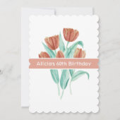 Invitation Elégante Tulipe Brown Printemps 60e anniversaire (Dos)