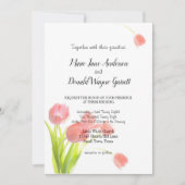 Invitation Élégante Tulipes Roses Douces (Devant)