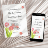 Invitation Élégante Tulipes Roses Douces