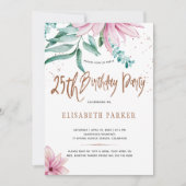 Invitation Élégante typographie 25ème fête d'anniversaire flo (Devant)