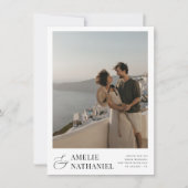 Invitation Élégante typographie 2 Fiançailles Photos Mariage (Devant)