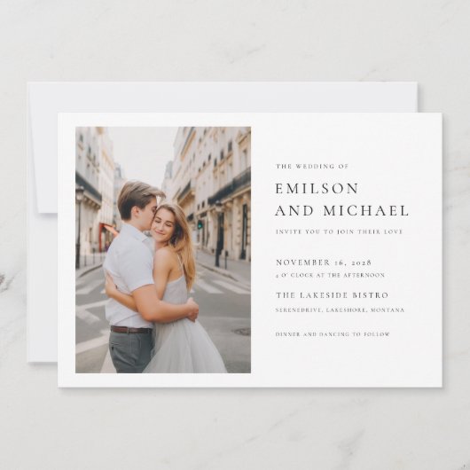 Invitation Élégante typographie 2 Mariage photo (Devant)