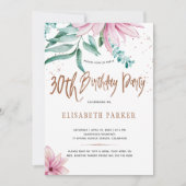 Invitation Élégante typographie 30ème fête d'anniversaire flo (Devant)