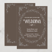 Invitation Élégante typographie Classique noir blanc mariage (Devant / Derrière)