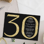 Invitation Élégante Typographie de Parties scintillant d'or 3<br><div class="desc">Célébrez dans le style avec ces invitations tendance et élégante parties scintillant d'or 30e anniversaire. Le design est facile à personnaliser et vos invités seront ravis quand ils reçoivent ces invitations élégants.</div>