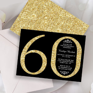 Invitation Élégante Typographie de Parties scintillant d'or 6