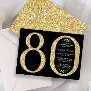 Invitation Élégante Typographie de Parties scintillant d'or 8
