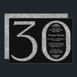 Invitation Élégante typographie de Parties scintillant en arg<br><div class="desc">Célébrez dans le style avec ces invitations tendance et élégante parties scintillant argentée 30e anniversaire. Le design est facile à personnaliser et vos invités seront ravis quand ils reçoivent ces invitations élégants.</div>