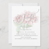 Invitation Élégante Typographie florale rose 70 Anniversaire (Devant)