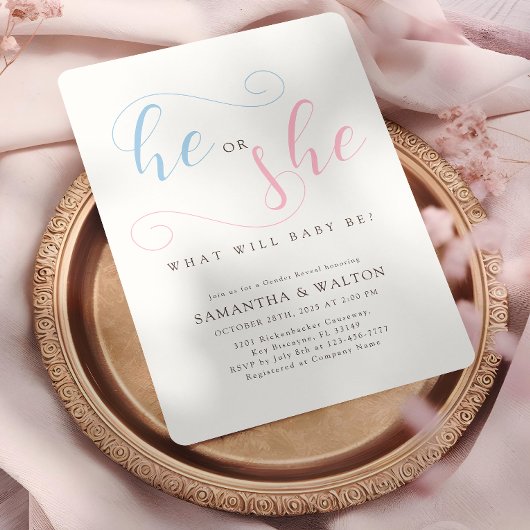 Invitation Élégante typographie Genre Reveal Party