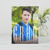 Invitation Élégante Typographie GRAD Multi Photo Graduation (Debout devant)