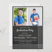 Invitation Élégante Typographie GRAD Multi Photo Graduation (Dos)