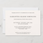 Invitation Élégante Typographie Graduation Photo Party (Dos)