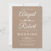Invitation Élégante typographie kraft papier rustique mariage (Devant)