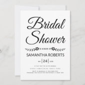 Invitation Élégante typographie mariage de douche nuptiale (Devant)