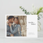 Invitation Élégante typographie Mariage photo horizontal (Debout devant)