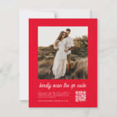 Invitation Élégante typographie Mariage rétro rose (Dos)