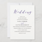 Invitation Élégante typographie | Mariage violet (Devant)