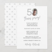 Invitation Élégante typographie moderne 50e anniversaire Phot (Devant / Derrière)
