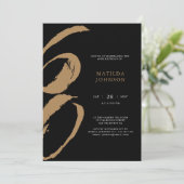 Invitation Élégante typographie noir et or 60e anniversaire (Debout devant)