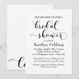 Invitation Élégante typographie noire sur fond blanc pour un
