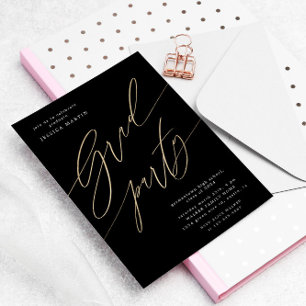 Invitation Élégante typographie Photo Graduation Party Invita